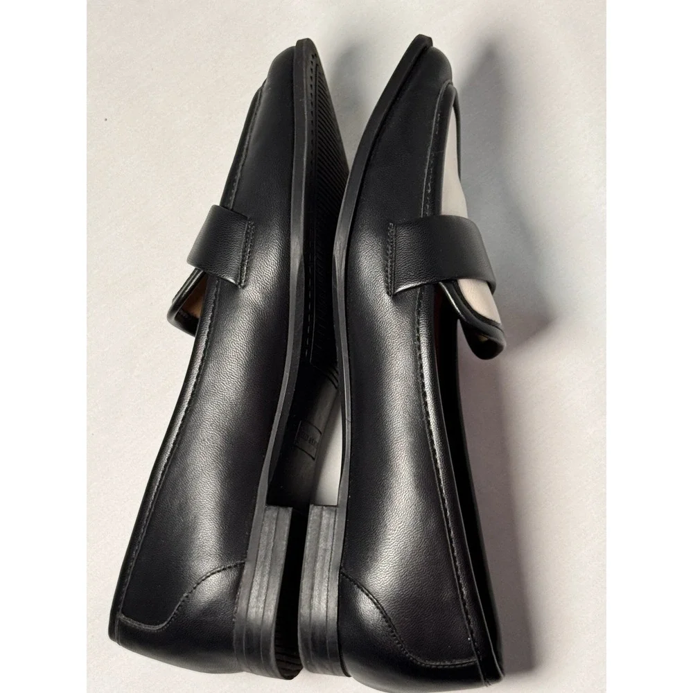 Black White Colorblock Loafer Kelly & Katie Women's Comfort  6 Flats Preppy